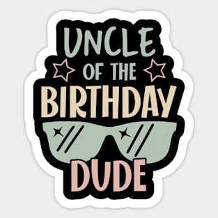 uncle Of The Birthday Boy glasses B-day Gift For Boys Girl Kids Sticker